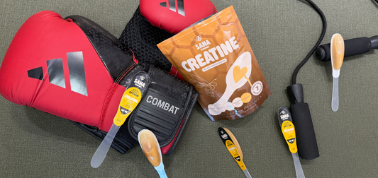 SANA VitaHoney creatine honey spoon as portable creatine supplement without shaker bottle