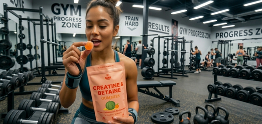 SANA VitaHoney creatine honey spoon with raw honey as natural pre-workout duo for athletes