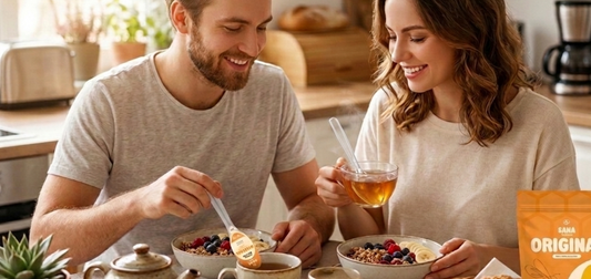 SANA VitaHoney mess-free honey spoon unwrapped as natural tea sweetener alternative